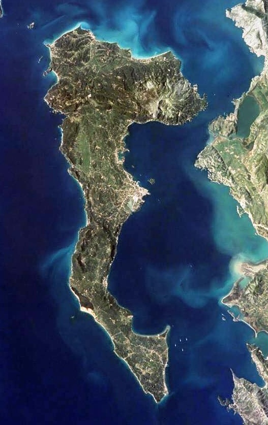 corfu from space